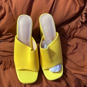 SHEIN Vibrant Yellow Mules
